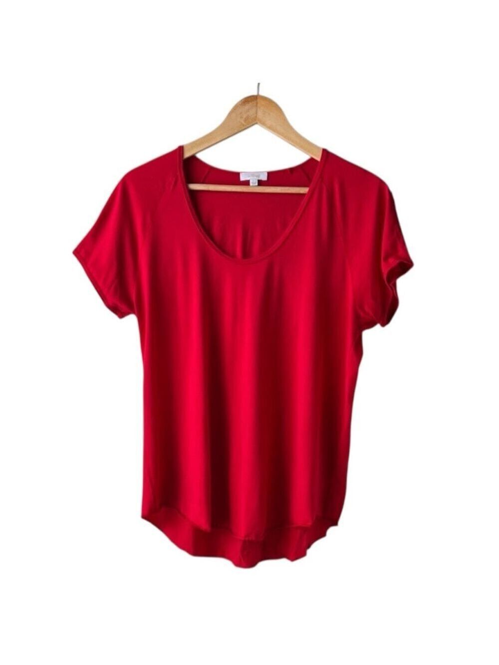 Wilfred Red Scoop Neck Short Sleeve Top Size L
